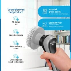 Qualitics Elektrische Schoonmaakborstel - Roterende Polijstmachine - Schrobborstel - Poetsmachine - Vloerreiniger Met 10 Opzetstukken -Huishoud Verkoop 1200x1200 796