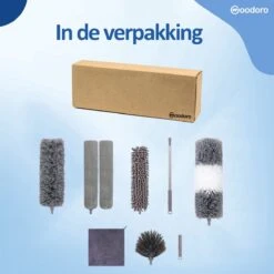 Woodoro Ragebol Uitschuifbaar Complete 9-Delige Set - Verstelbare Telescoopsteel - Plumeau - RVS - Zwart & Grijs -Huishoud Verkoop 1200x1200 868