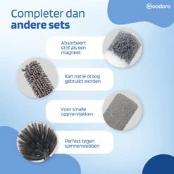 Woodoro Ragebol Uitschuifbaar Complete 9-Delige Set - Verstelbare Telescoopsteel - Plumeau - RVS - Zwart & Grijs -Huishoud Verkoop 1200x1200 871
