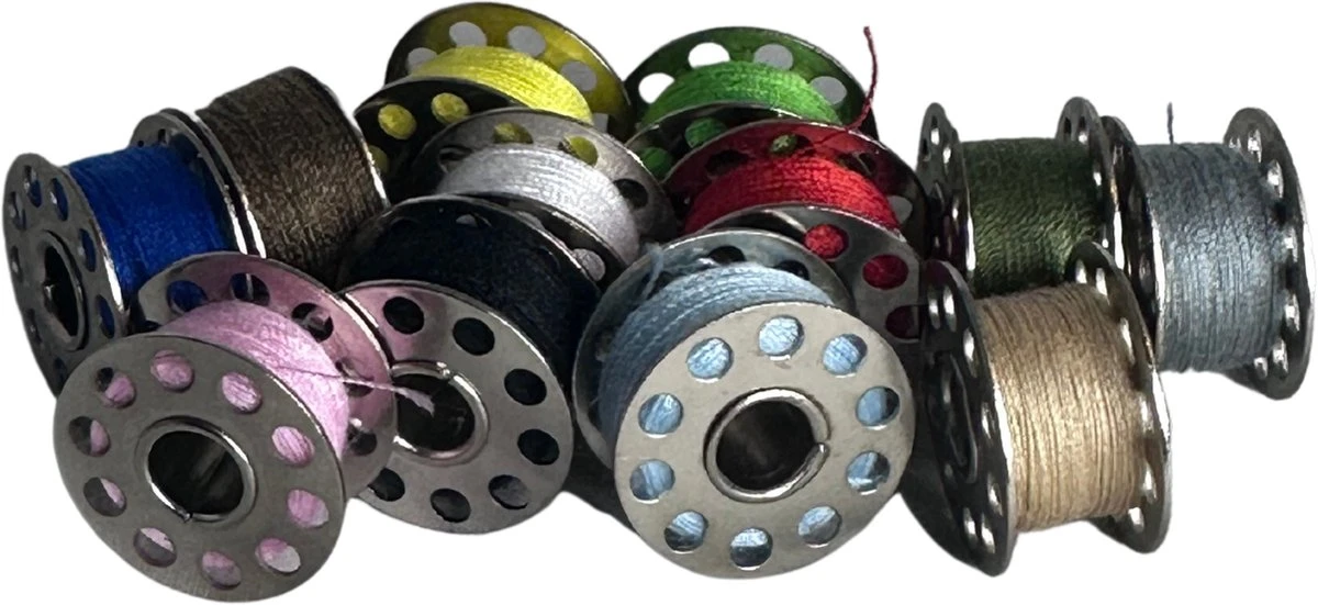 3BMT Naaimachine 12 Spoeltjes - Met Garen - Diverse Kleuren - Universeel 3 3BMT Naaimachine 12 Spoeltjes - Met Garen - Diverse Kleuren - Universeel