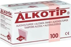 Alcoholdoekjes 90x110mm, 100 Stuks