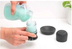 Brabantia Sink Side Afwasborstel - Met Zeepdispenser- Dark Grey -Huishoud Verkoop 1200x824