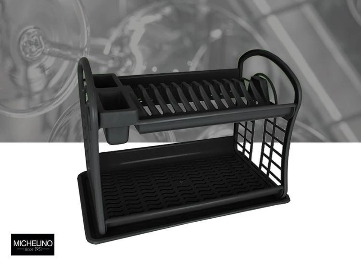 Hoffmans Afdruiprek - 2 Verdiepingen - 47x28x34 Cm 4 Hoffmans Afdruiprek - 2 Verdiepingen - 47x28x34 Cm - Afbeelding 2