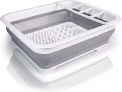 Amazy Afdruiprek Opvouwbaar & Bpa-vrij - Afdruiprek Voor Het Drogen Van Bestek, Borden, Glazen & Flessen - Afdruipmat In Grijs-wit Van Kunststof & Silicone Voor Gootsteen, Spoelbakken, Keuken -Huishoud Verkoop 1200x900 3