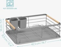 Navaris Afdruiprek Met Uitneembare Bestekhouder - Afwasrek Met Losse Lekbak - Vaatwasrek Met Plateau - Voor Bestek, Borden, Schalen En Pannen -Huishoud Verkoop 1200x930 2