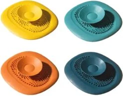 Luxe Doucheputje Afvoer Plug Zeef Stopper Stop - Universele Haarfilter Haarvanger Gootsteenstop Afvoerstop Onderdeel Afvoerputje Stopper Putje Rooster Voor Wastafel Gootsteen Spoelbak Bad Douchebak Keuken Wasbak Badkuip Aanrecht - Siliconen - Geel -Huishoud Verkoop 1200x938