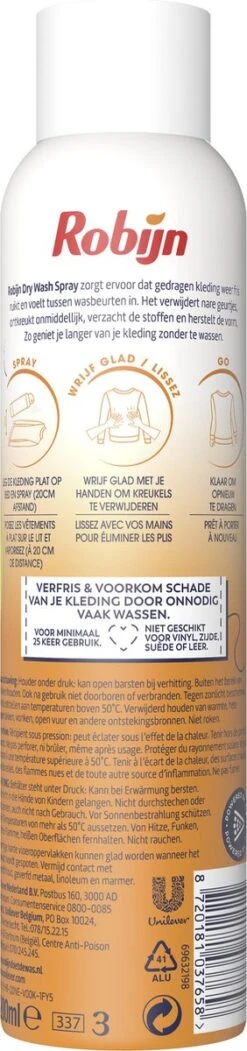 Robijn Original Dry Wash Spray - 6 X 200 Ml - Voordeelverpakking -Huishoud Verkoop 282x1200