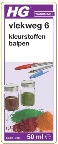 HG Vlekweg 6 - 50ml- Voor O.a. Vlekken Van Ballpoint & Hardnekkige Kleurstoffen -Huishoud Verkoop 481x1200