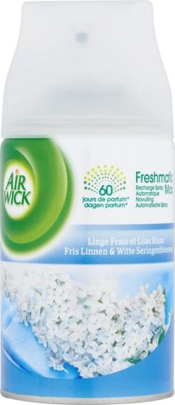 AIRWICK Freshmatic Automatische Spray Refill Frisse Linnen & Witte Bloemen Krimp - (3x250ml) -Huishoud Verkoop 519x1200 2