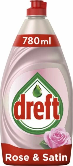 Dreft Clean & Care Rose & Satin Afwasmiddel - 8x780ml - Voordeelverpakking -Huishoud Verkoop 528x1200