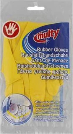 Multy Luxe Huishoudhandschoenen Maat M - Natuurlatex Met Katoenen Vlokvoering - Anti Slip - Rubberen Handschoenen - Waterdicht - Natuurlijk Latex - Maat M -Huishoud Verkoop 653x1200