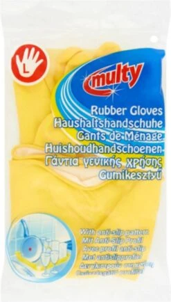 Multy Luxe Huishoudhandschoenen Maat L - Natuurlatex Met Kantoenen Vlokvoering - Anti Slip - Rubberen Handschoenen - Waterdicht - Natuurlijk Latex - Maat L -Huishoud Verkoop 683x1200 2