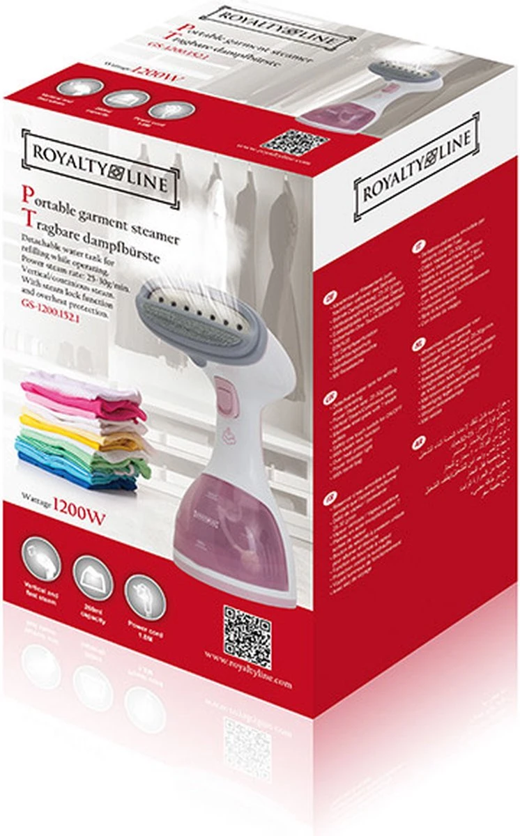 Royalty Line - Handheld Kledingstomer - Handstomer Kleding - Garment Steamer - 1200W - Roze 7 Royalty Line - Handheld Kledingstomer - Handstomer Kleding - Garment Steamer - 1200W - Roze - Afbeelding 5