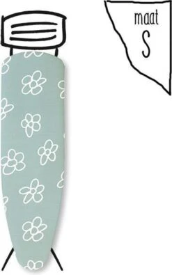 Strijkhoes Groen Met Witte Bloemen - Maat S