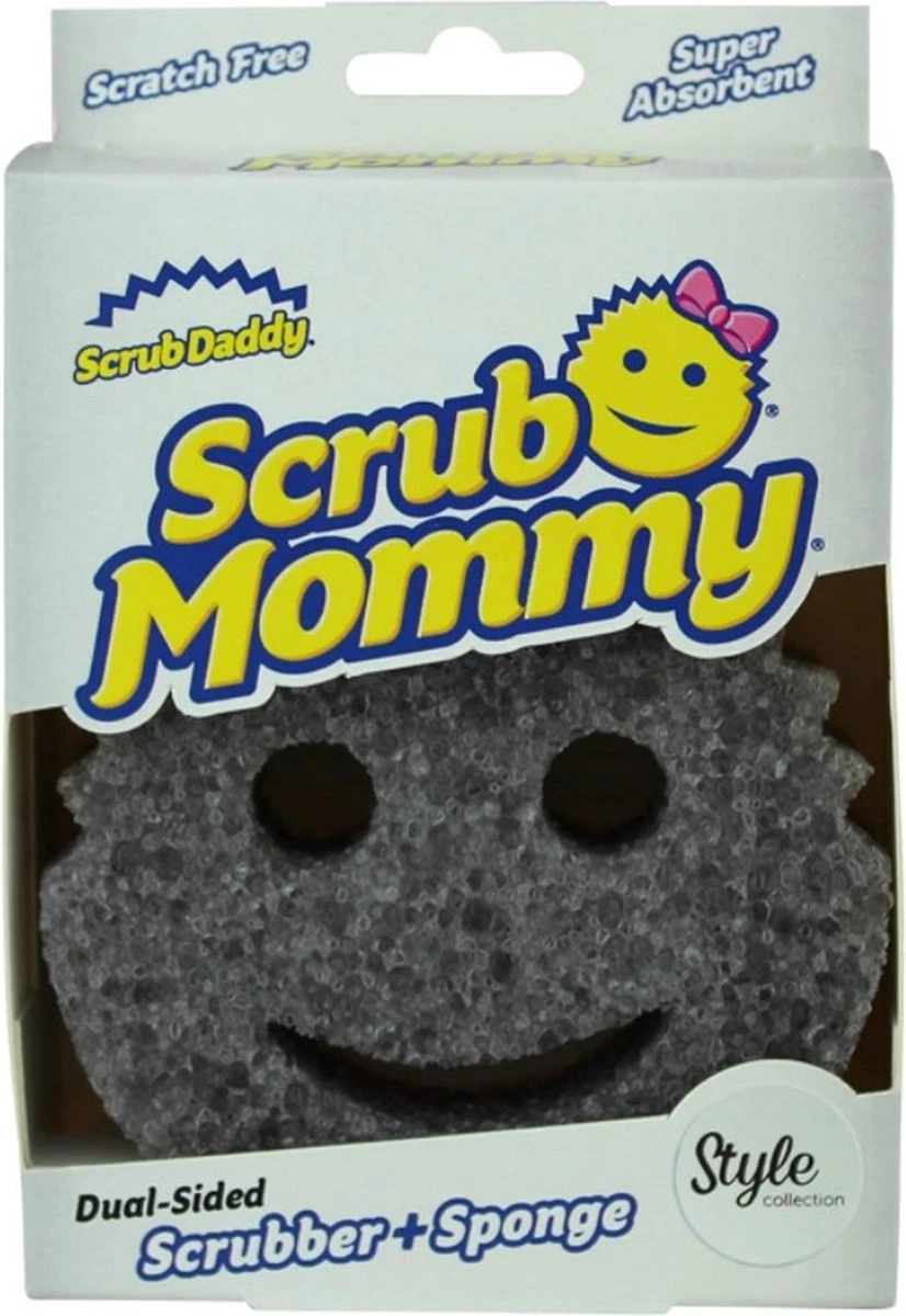 Scrub Daddy - Scrub Mommy Krijsvrije Spons Dubbelzijdig Grijs 3 Scrub Daddy - Scrub Mommy Krijsvrije Spons Dubbelzijdig Grijs