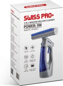 Swiss Pro+ Ruitenreiniger 3 In 1 WV 2 Blue Edition Window Vac - Ca. 120 M² - Waterzuiger - Incl. Smalle Zuigmond - Oplaadbaar - Raamwisser - Streeploos - Clicksystem - 2 Microvezeldoekjes - Met Sprayfunctie - Low Noise - Hepafilter -Huishoud Verkoop 870x1200 3