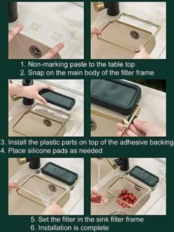 Merkloos Gootsteen Organizer - Gootsteen Afval Netje - Gootsteenontstopper -Gootsteen Zeef Netto- Sink Filter Rack Anti-Blokkeren Wegwerp-Fijne Mesh Filter Aanrecht Zeef Mesh Tas Voor Keuken- Spoelbak - Incl. 50 Netjes -Huishoud Verkoop 900x1200 4