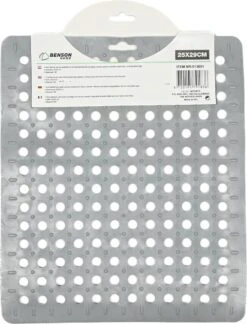 Merkloos Gootsteenmat PVC Vierkant Grijs 28 Cm -Huishoud Verkoop 916x1200