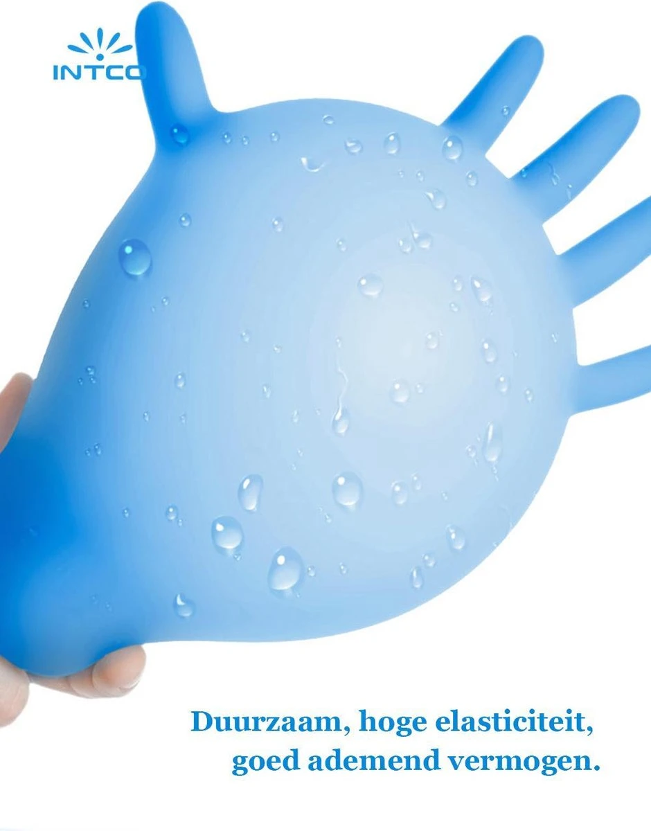 Intco Nitril Handschoenen - 100 Stuks Nitril Wegwerp Handschoenen - Poedervrij, Latexvrij - Onderzoekshandschoenen - Maat: M - Blauw 8 Intco Nitril Handschoenen - 100 Stuks Nitril Wegwerp Handschoenen - Poedervrij, Latexvrij - Onderzoekshandschoenen - Maat: M - Blauw - Afbeelding 6