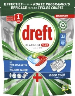 Dreft Platinum Plus All In One Deep Clean - Vaatwastabletten - Voordeelverpakking 4 X 33 Stuks -Huishoud Verkoop 948x1200 2