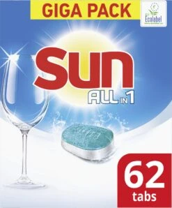 SUN® Sun All-in 1 Normaal Vaatwastabletten - 62 Tabletten - Voordeelverpakking